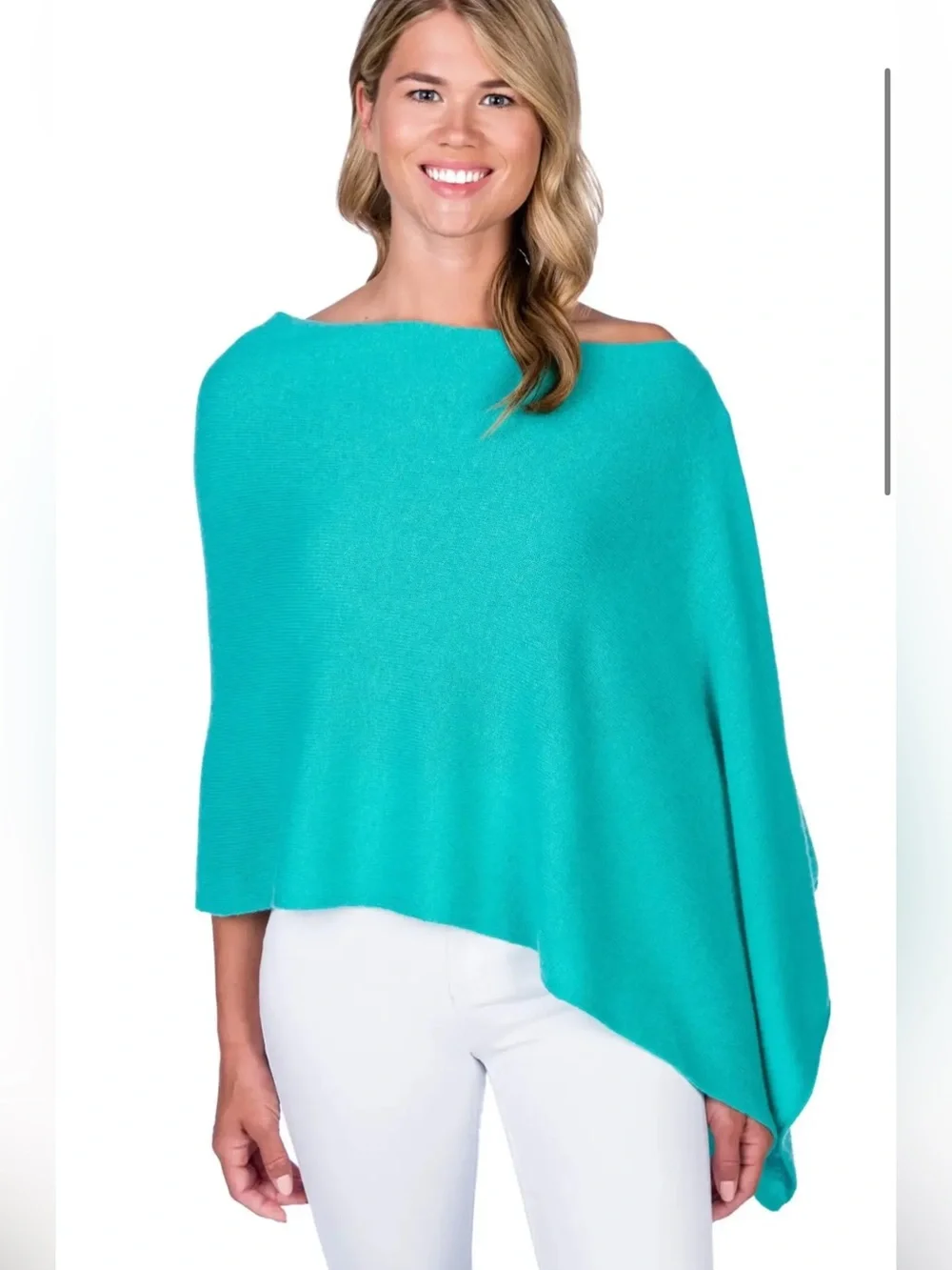 Claudia Nicole 💯% Cashmere Teal Dress Topper/ Shawl Women's NWOT